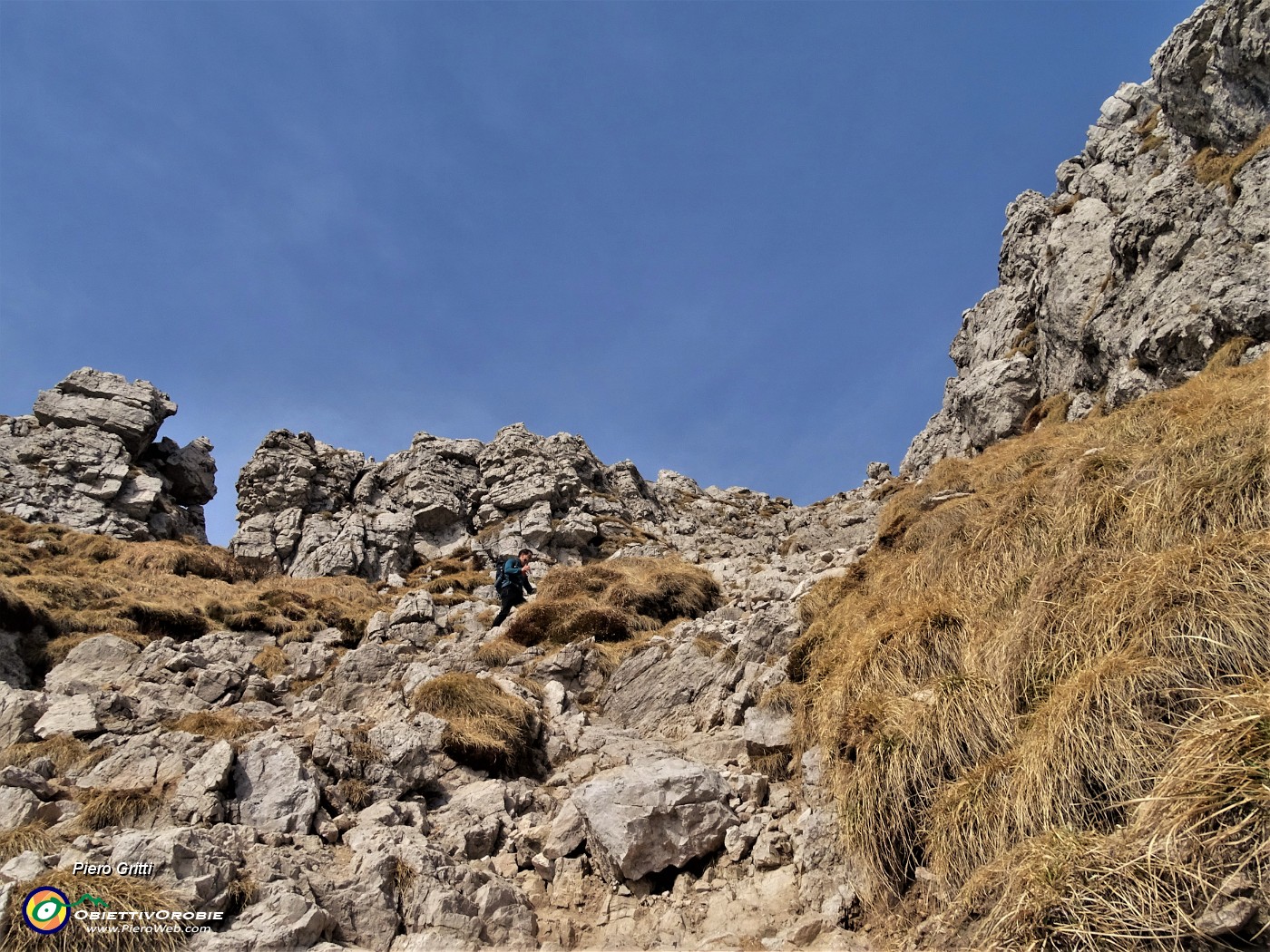 29 Ed ora si rampa a piacere nel canalone per la selletta di Val Scarettone.JPG